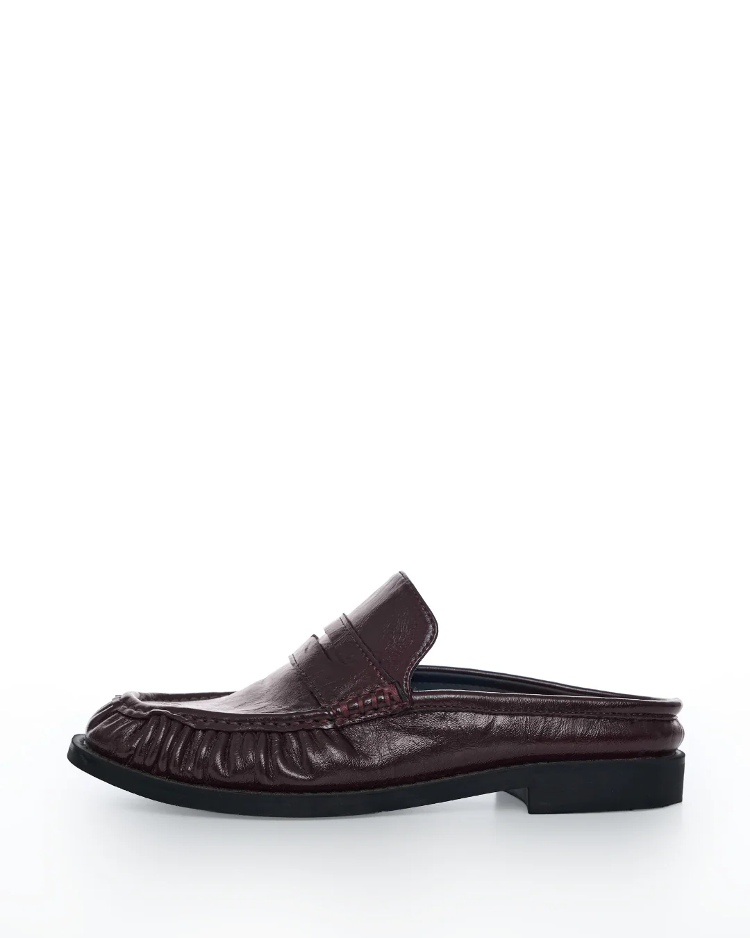 Loafer Mules in Washed Oil Oxblood - Image 3