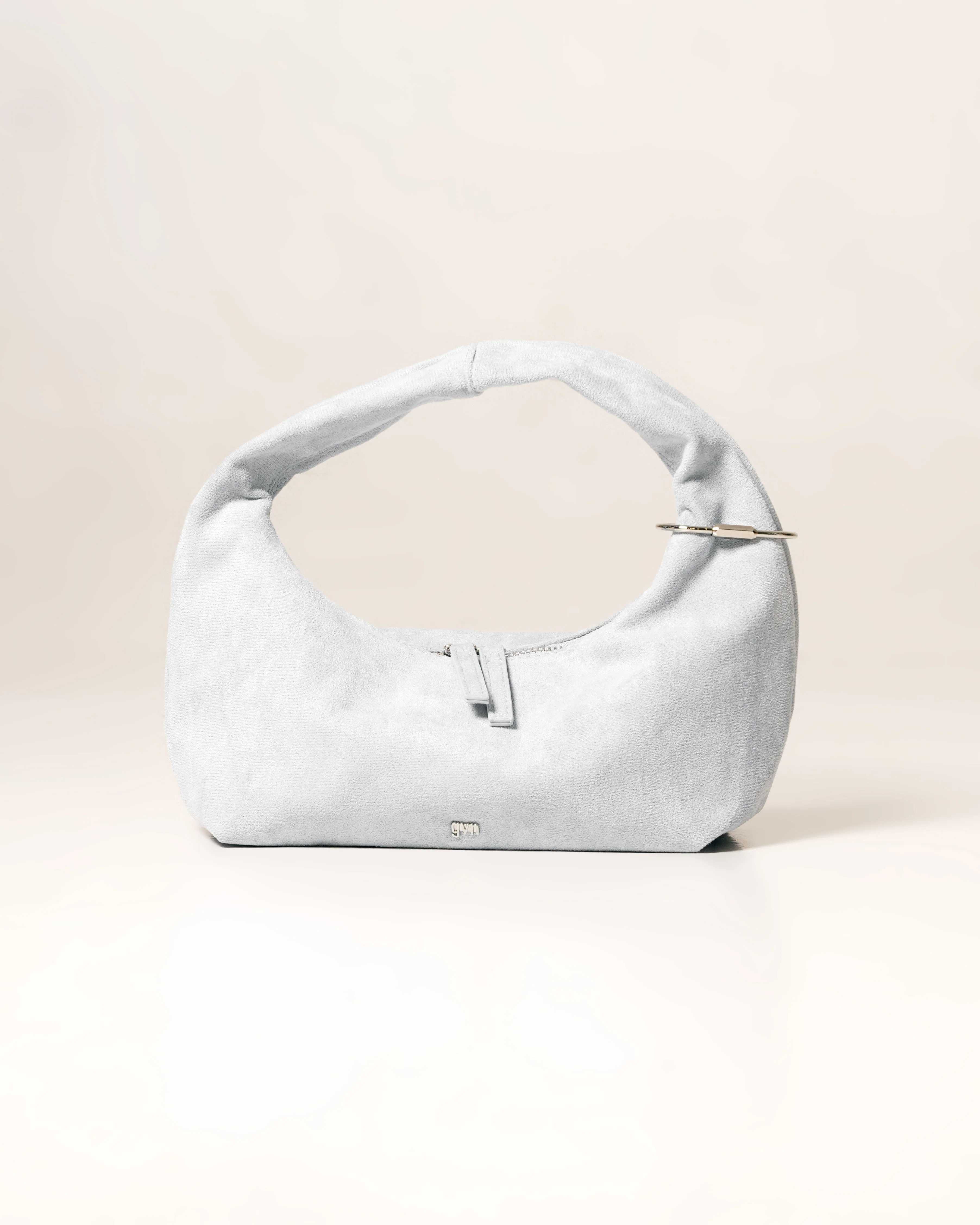 [ON HAND] Midi Hobo Bag in Suede Sky - Image 3