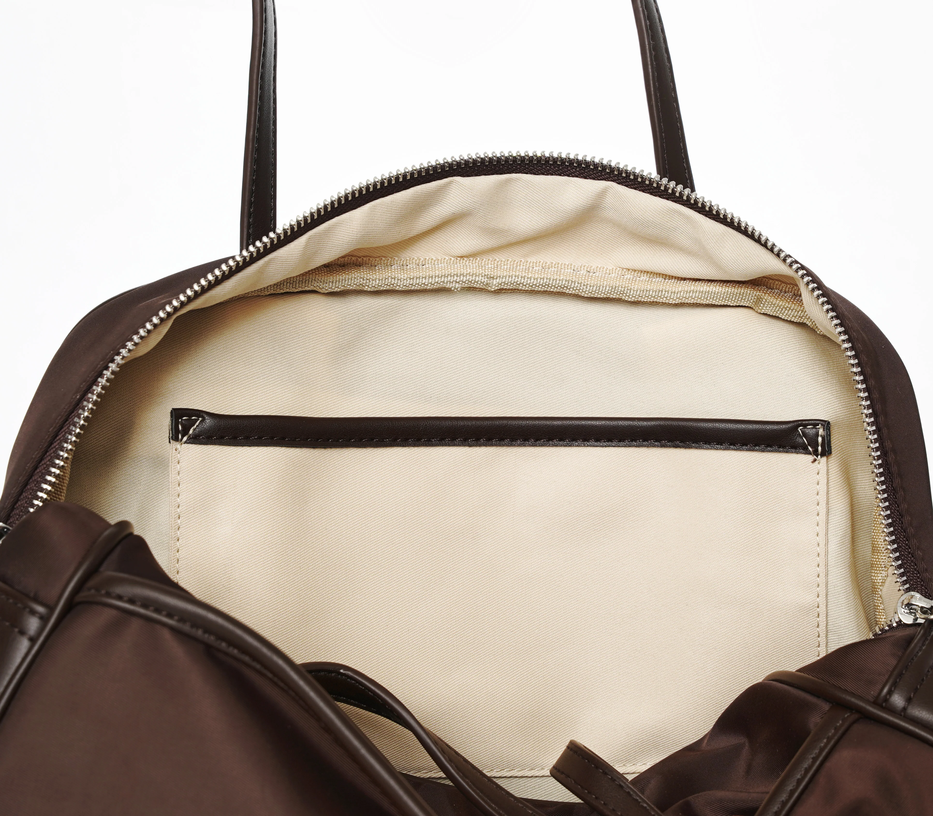 Small Nylon Bowler Bag in Oxblood - Image 4
