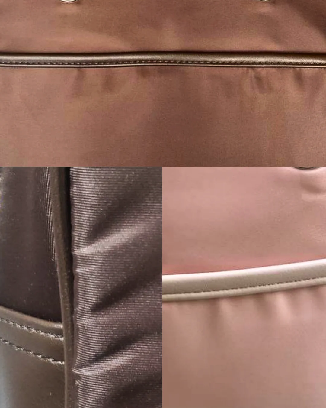 Small Nylon Bowler Bag in Oxblood - Image 5