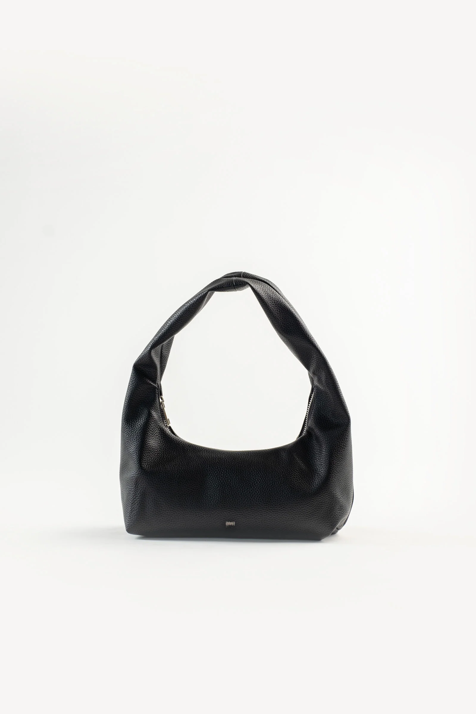 Small Hobo Bag in Charcoal (Heavy Pebbled) - Image 3