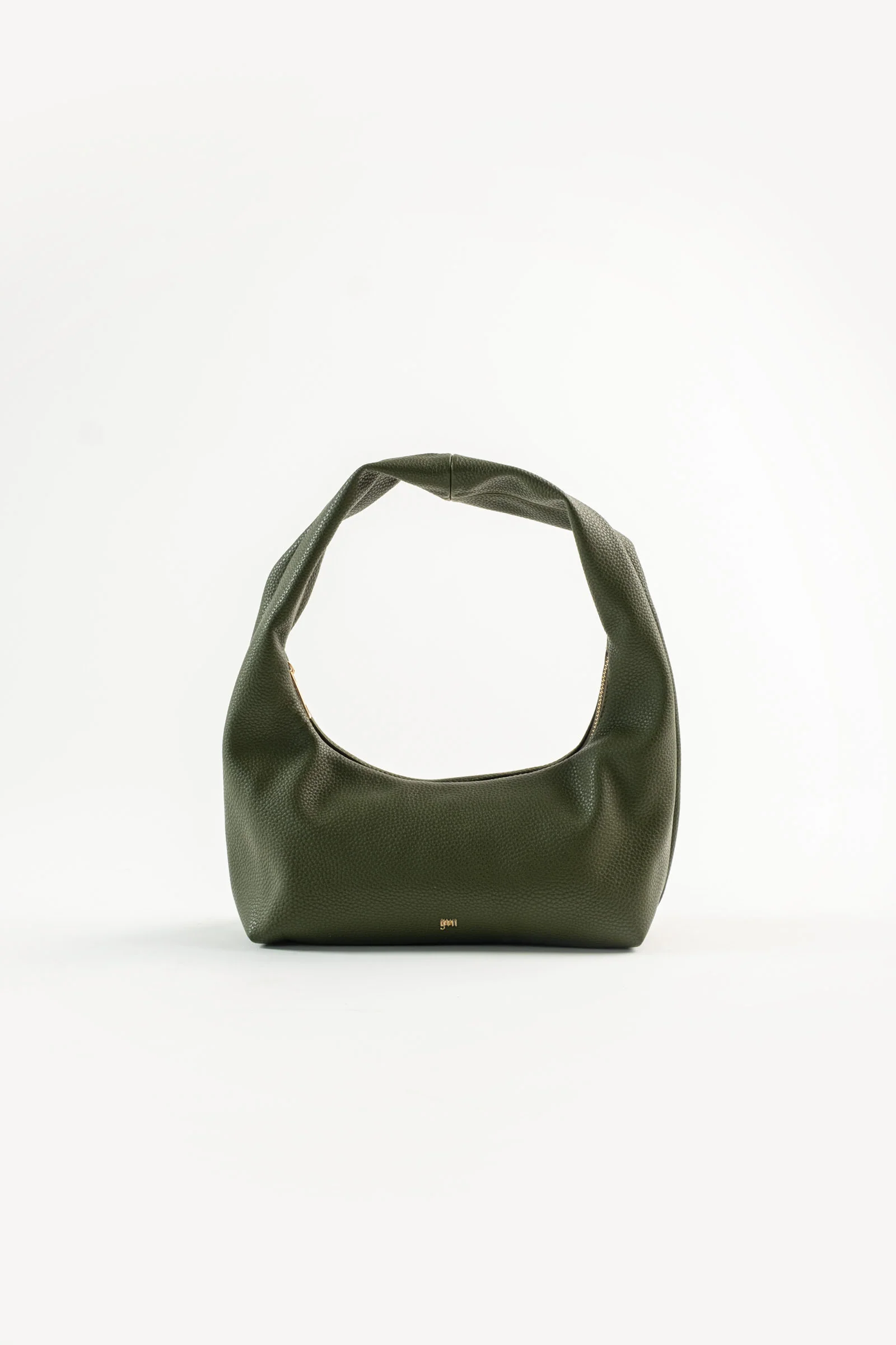 Small Hobo Bag in Moss (Heavy Pebbled) - Image 3