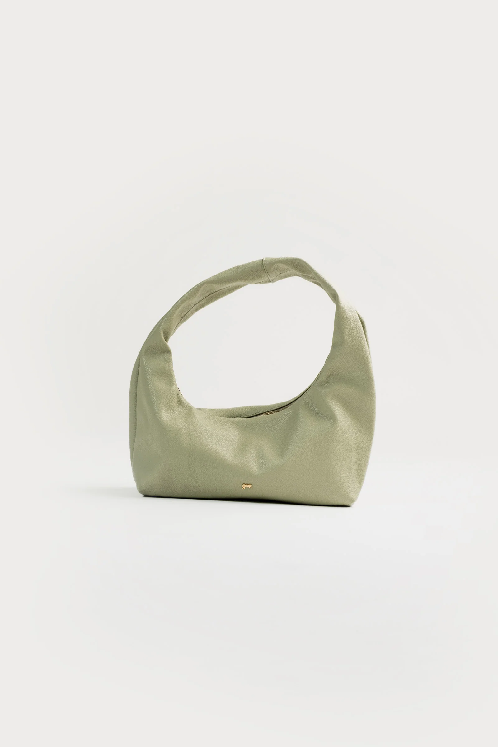 Small Hobo Bag in Sage (Light Pebbled) - Image 3