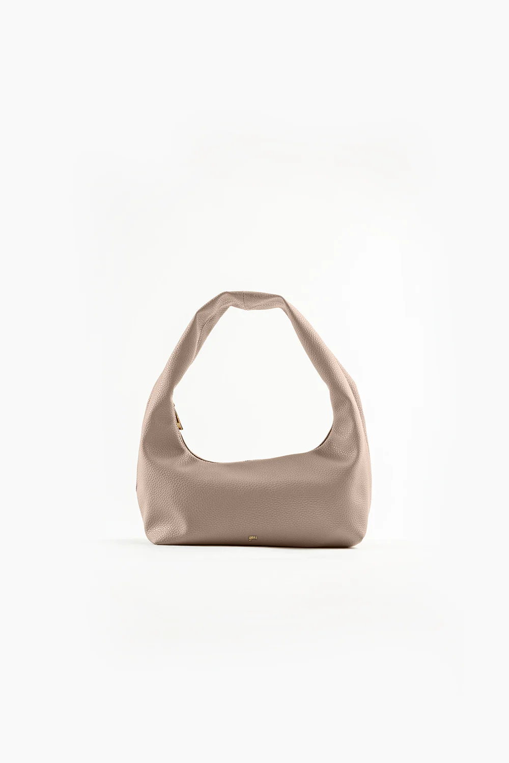Small Hobo Bag in Taupe (Heavy Pebbled) - Image 3