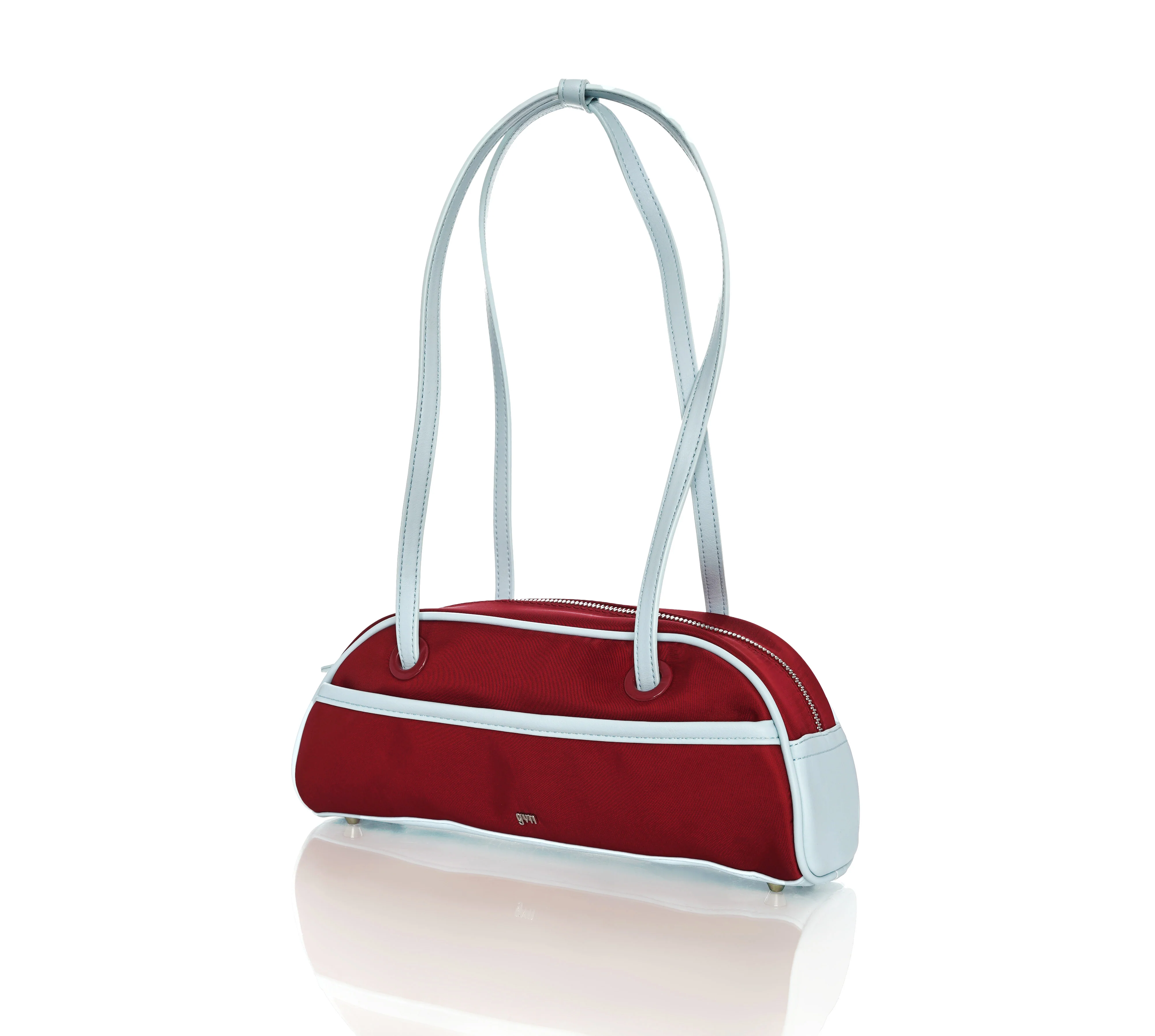 Small Nylon Bowler Bag in Currant - Image 3