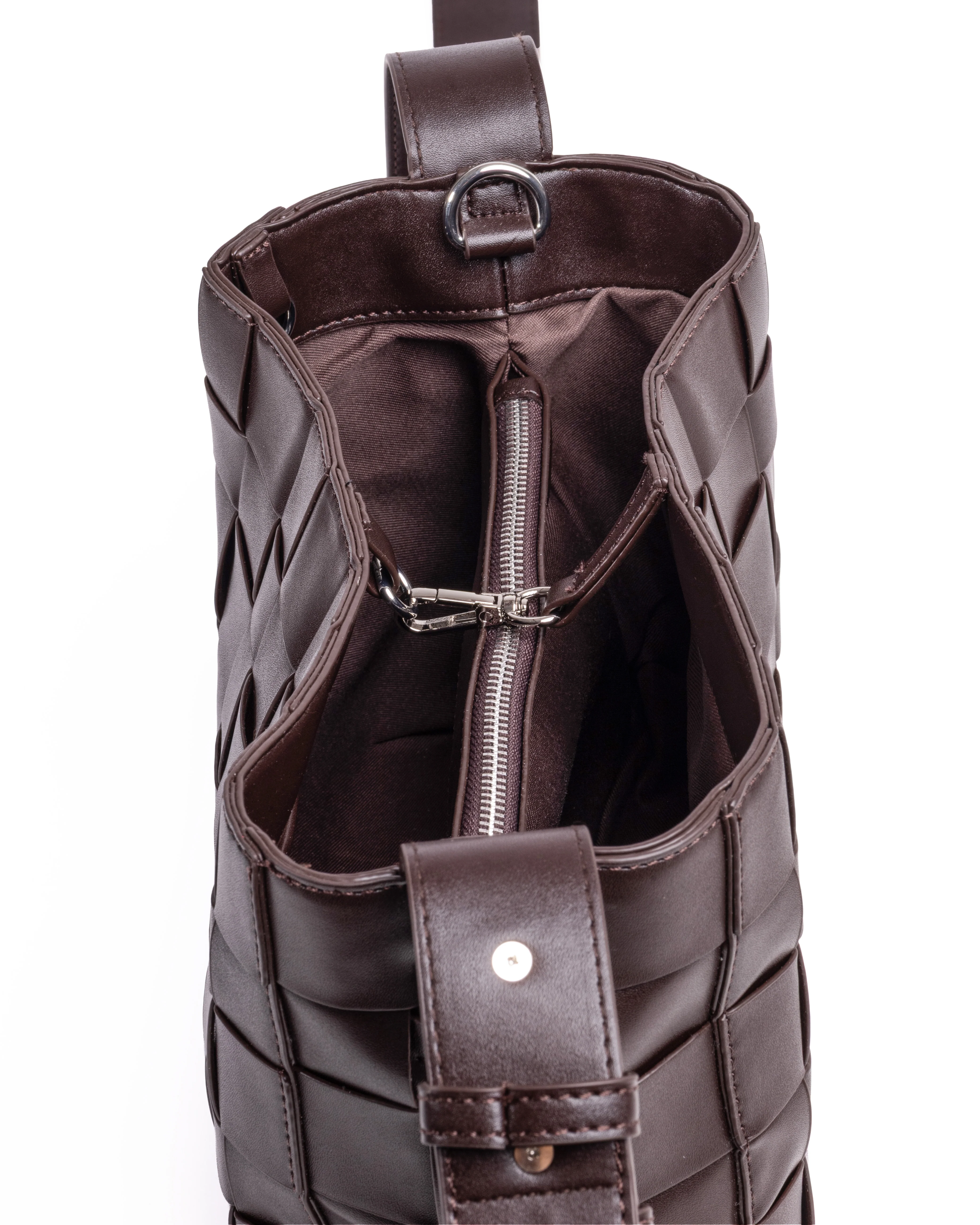 Medium Woven Frame Bag in Espresso - Image 4